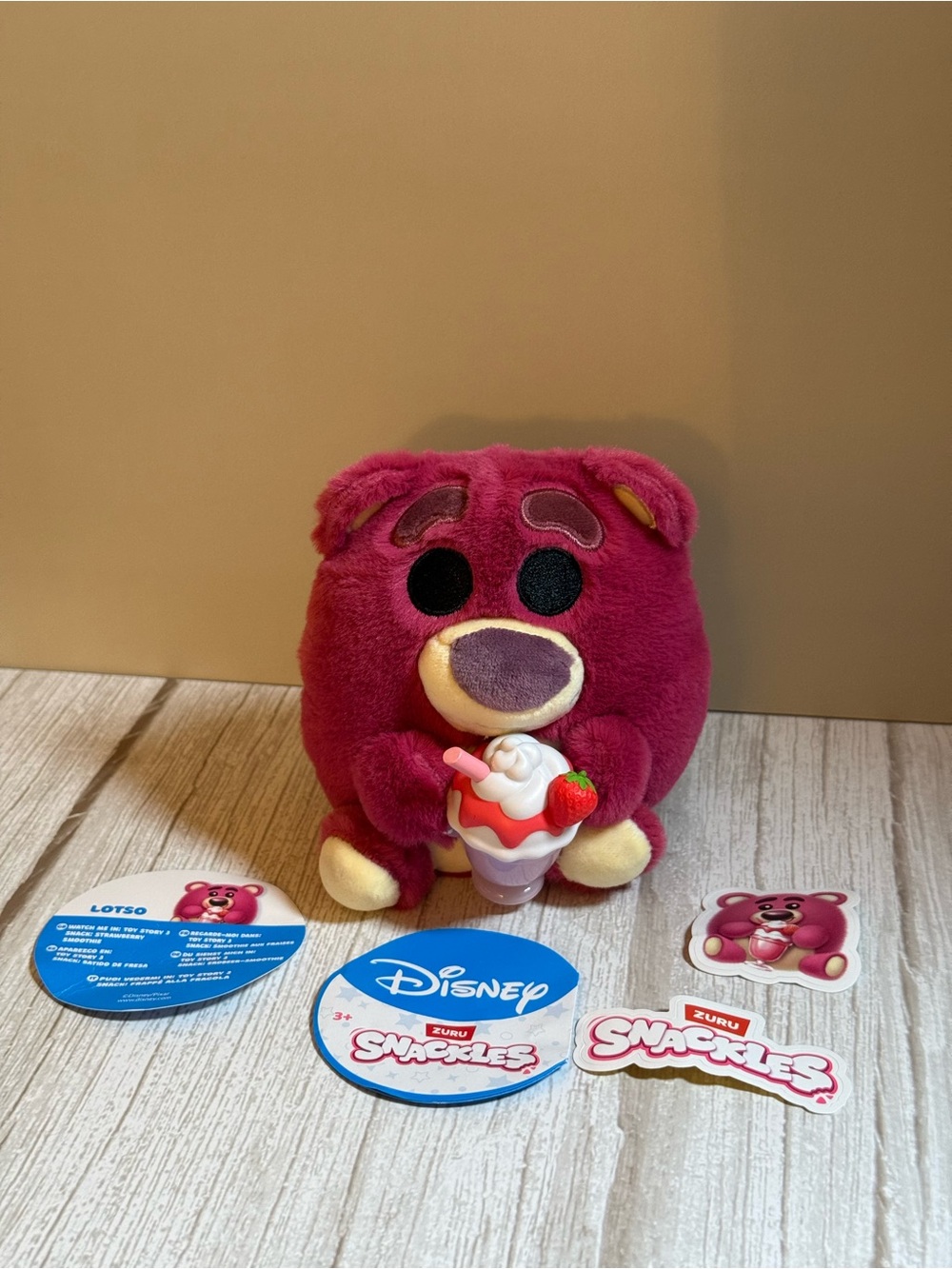 Disney Lotso Plush in Deep Pink with Cream & Yellow Accents